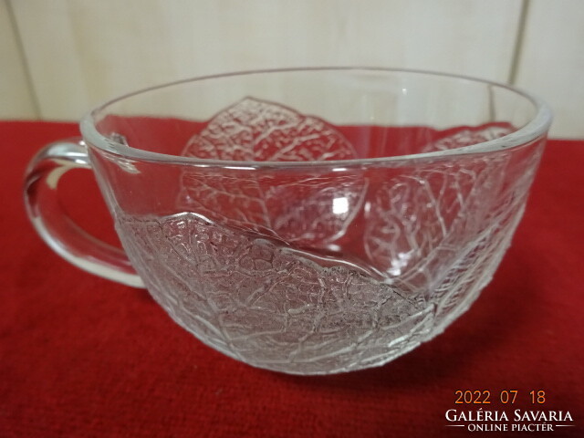 French glass ear cup with leaf pattern. He has! Jokai.
