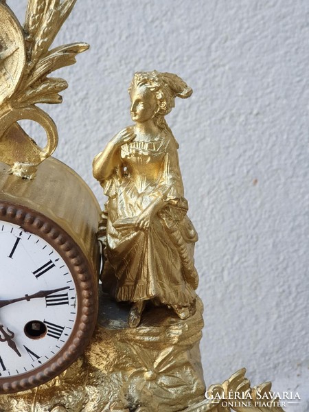 Sculptural antique mantel clock