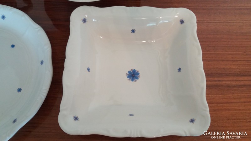 Régi Zsolnay porcelán étkészlet kék virágos barokk készlet 22 db