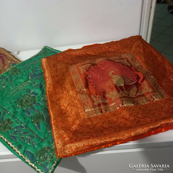 Cushion covers with gold thread embroidery