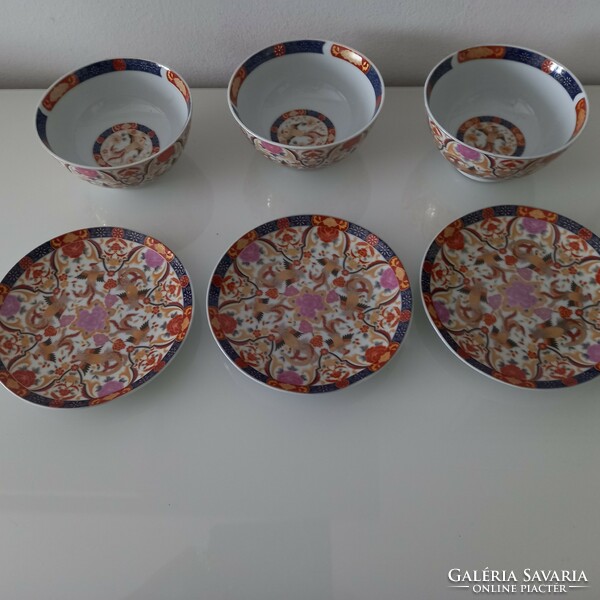 Breakfast set muesli bowls Asian Japanese richly gilded