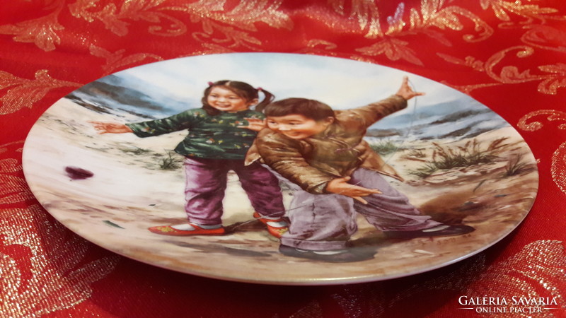 Gyerekes dísztányér, porcelán tányér 3. (M2055)