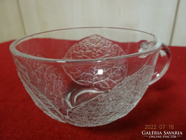 French glass ear cup with leaf pattern. He has! Jokai.