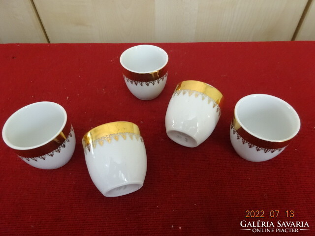 Czechoslovak porcelain, gold rimmed cup 5 pieces. He has! Jokai.