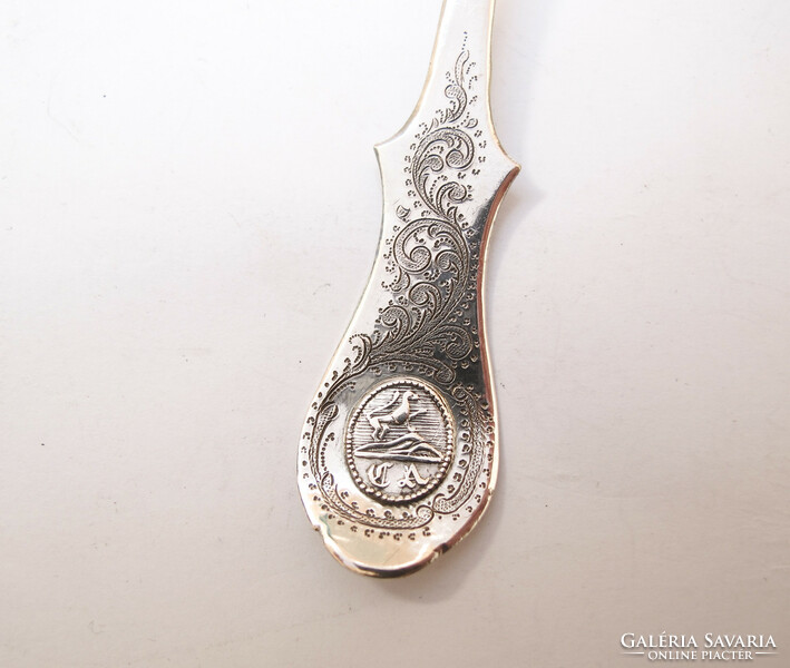 Old ornate Italian silver spoon.