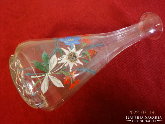 Liter wine bottle, decanter, hand-painted with a mountain stomach pattern. He has! Jokai.