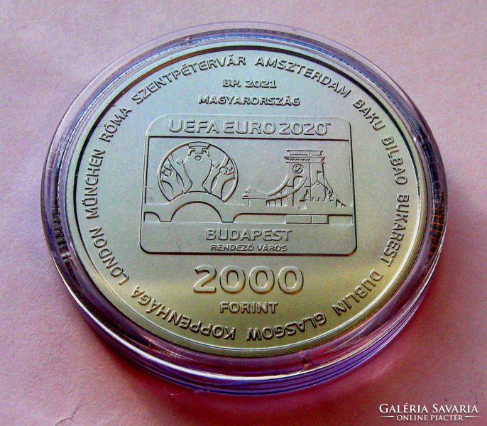 2021 – xvi. UEFA football cup - 2000 ft non-ferrous metal - commemorative coin - in capsule + mnb certificate