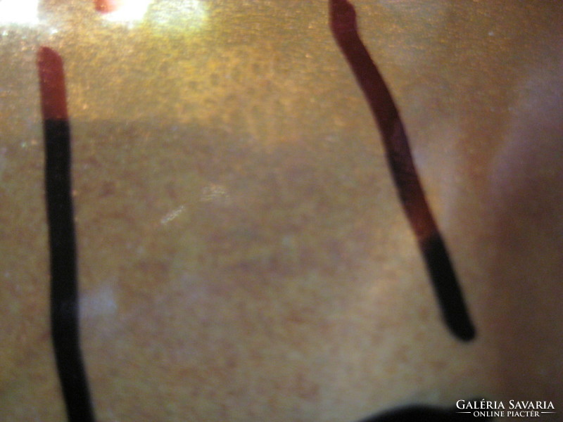Zsolnay eozin rákos tál   , 18 cm   régi szép , labradoros színekkel
