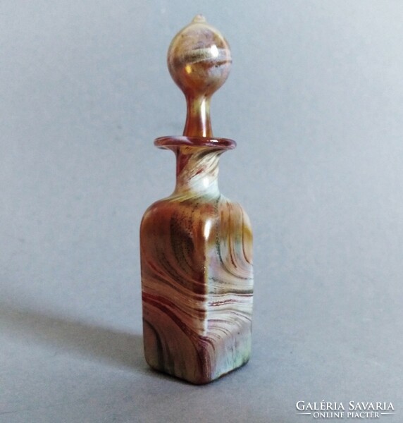 Murano multicolor irrizáló lüszteres parfümös üvegcse 1980's