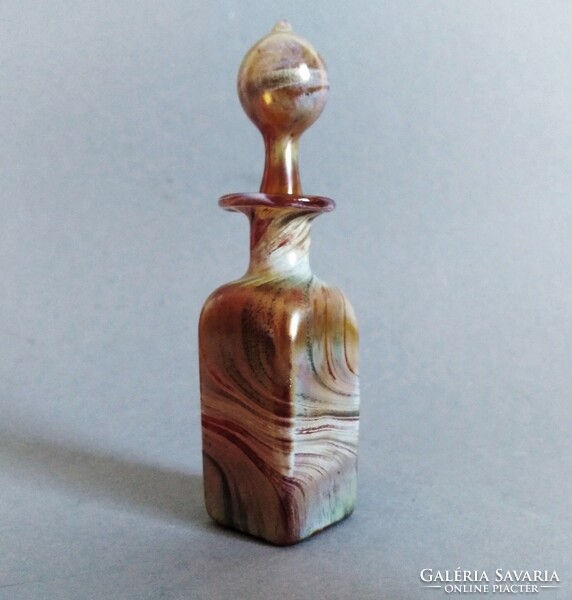 Murano multicolor iridescent luster perfume bottle 1980's