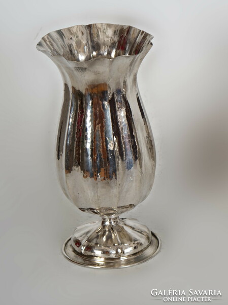 Silver pedestal vase