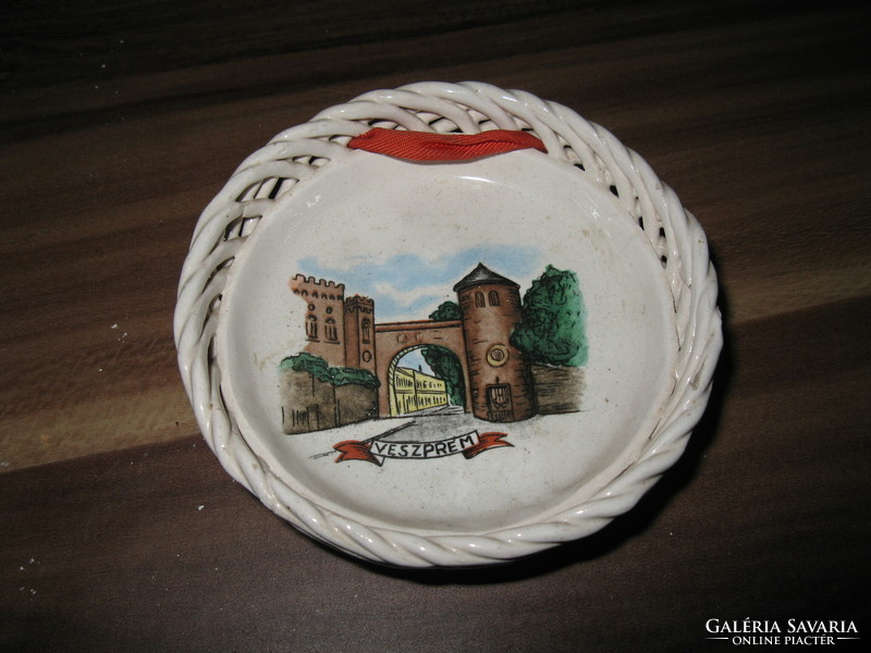 Antique Bodrogkeresztúr ceramics - Veszprém wall plate / basket (1960s) perfect as a gift