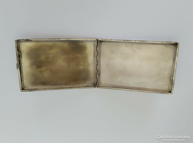 Silver art-deco cigarette case