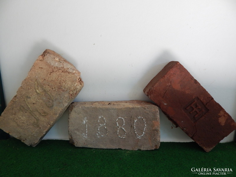 Bricks with Hungarian year, monogram and coat of arms, 3 pieces for sale!