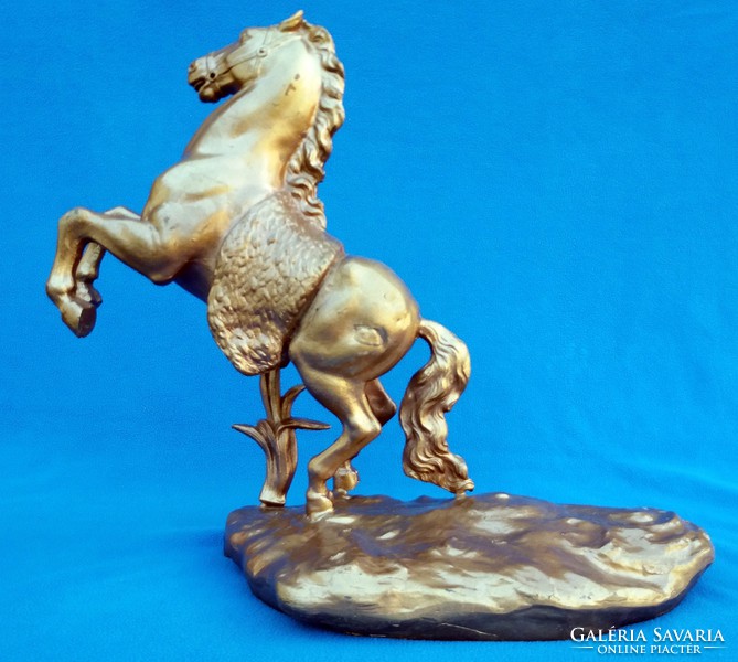 Antique pewter horse statue
