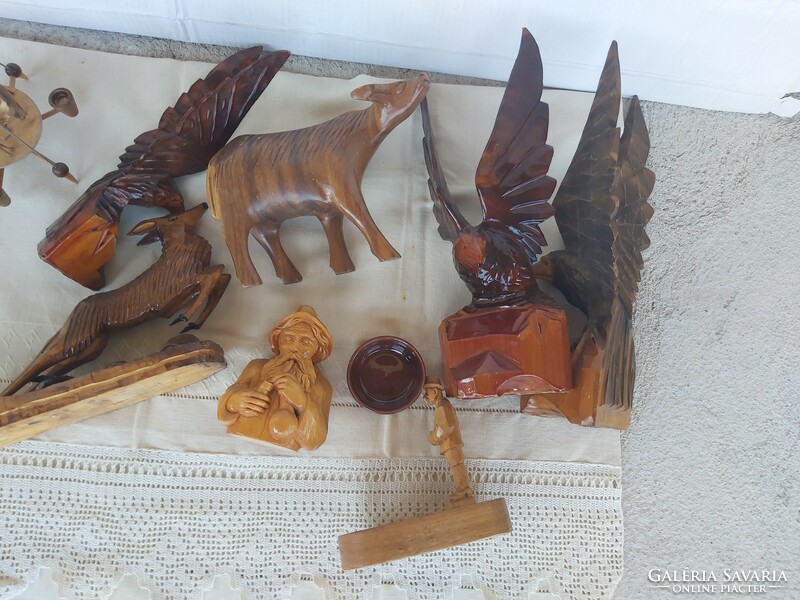 Wooden beautiful wooden birds deer man eagle collectors piece carved beauty