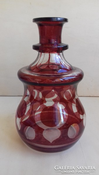 Antique Biedermeier burgundy glass