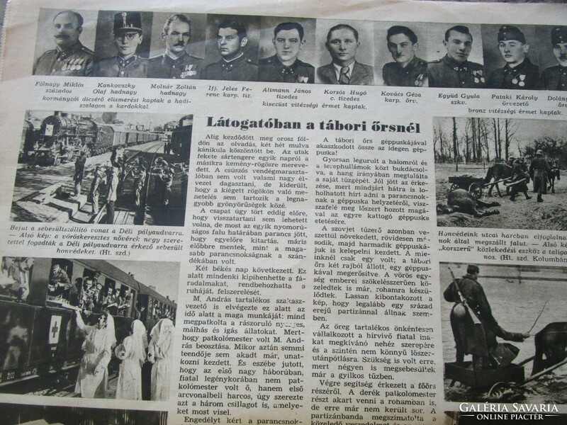 1942 címlapon vitéz Nagybányai Horthy Miklós II. VILÁGHÁBORÚ FRONT Képes Vasárnap ÚJSÁG MAGAZIN