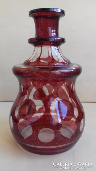 Antique Biedermeier burgundy glass