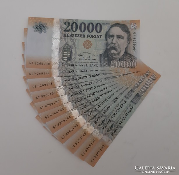 Sequential 20,000 HUF banknotes for sale!