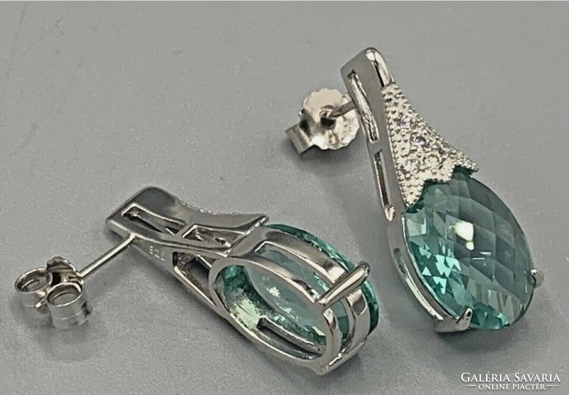 Extra elegant silver set with some obsidian gemstones, 925-new