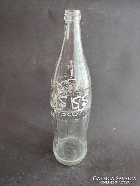 Retro 1 liter coca-cola glass bottle with English-Arabic inscription - ep