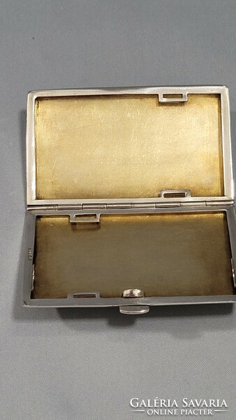 Silver cigarette holder box, cigarette tray small 78g decorated with 24k gold
