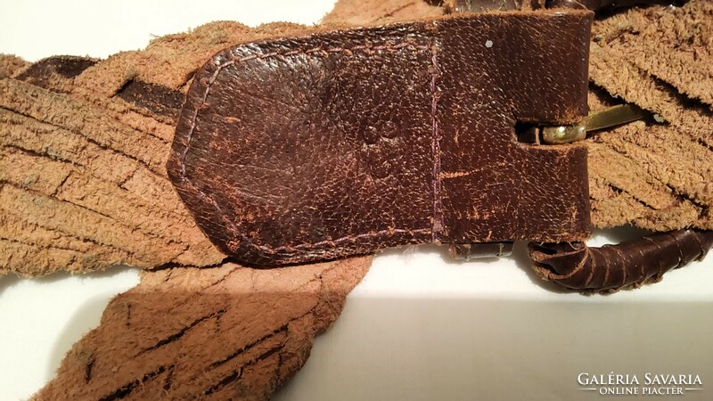 Braided leather belt 85 cm