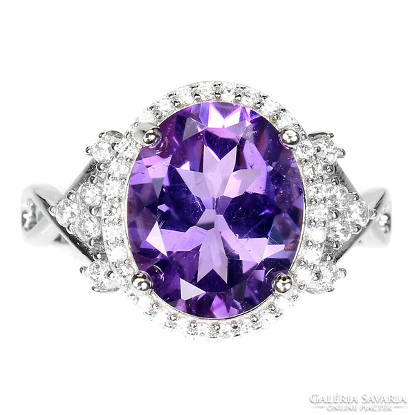 59 And real amethyst 925 sterling silver ring