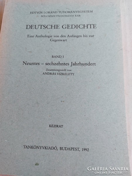 Deutsche gedichte i.-iii. German poems i.- Iii. HUF 3,500