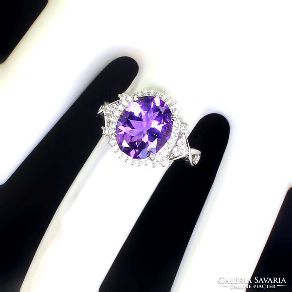 59 And real amethyst 925 sterling silver ring