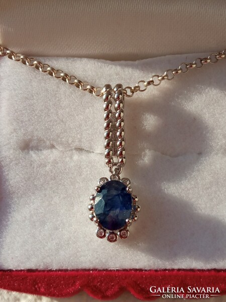 Sapphire 925 silver pendant