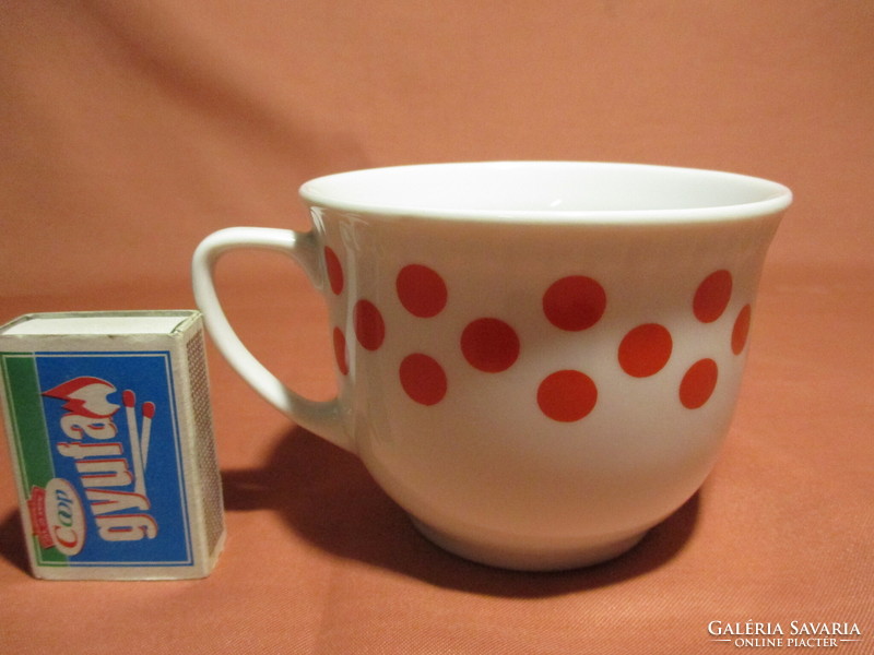 New red polka dot mug, cup