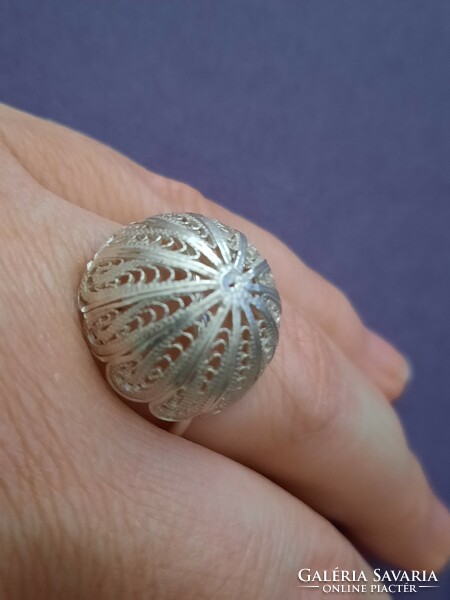 Silver design modern ring