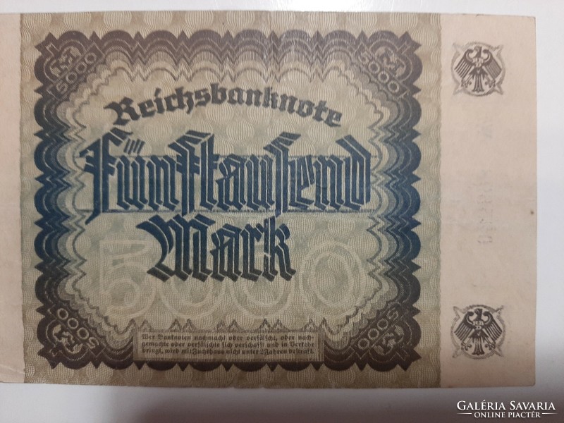 Germany December 1922 5000 marks, mark