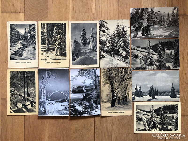 Régi téli tájképes képeslapok egyben  ( kb az 50-60 -as évekből )