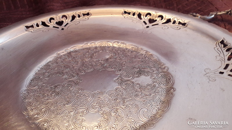 Old silver-plated tray and table centerpiece set (m2838)