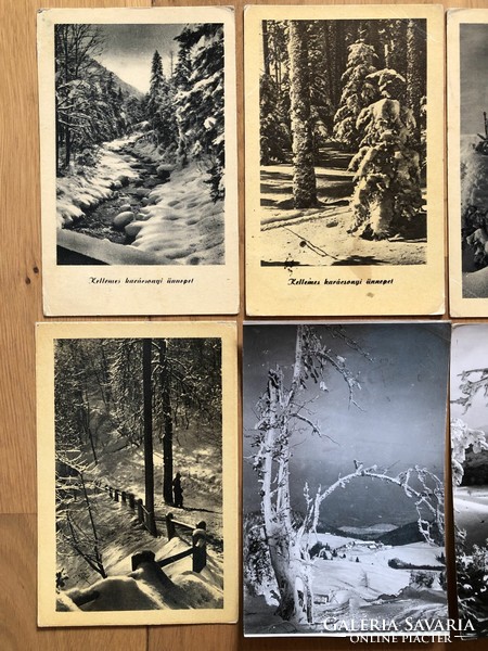 Old winter landscape postcards together (from the 50s-60s)