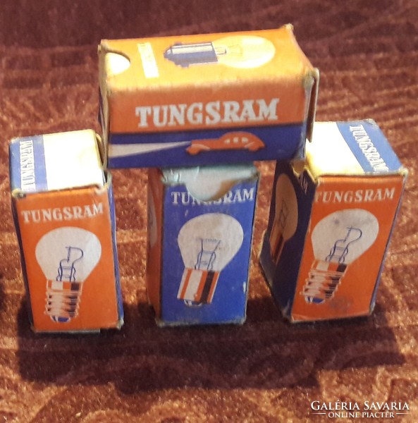 Csepel and tungsram retro package, metal box with bulbs (m2847)