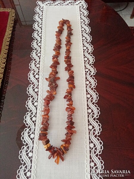 Extra large Polish raw amber necklace, 1o4 cm long
