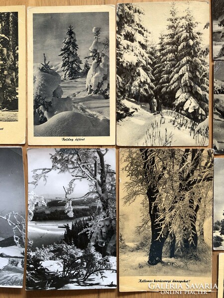 Old winter landscape postcards together (from the 50s-60s)