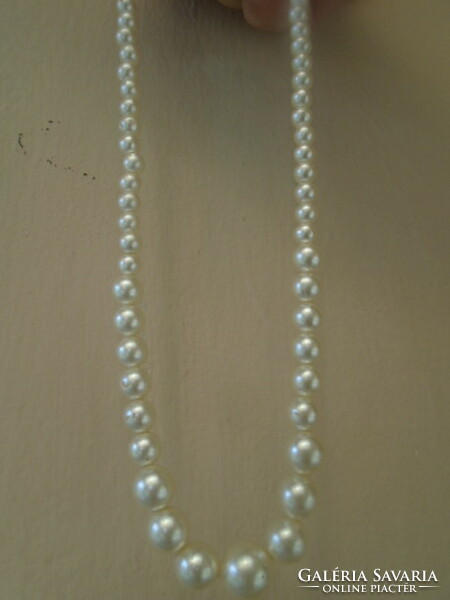 Very antique one row pearl necklace full art deco small flaw 42 cm long largest eye 1.2 cm