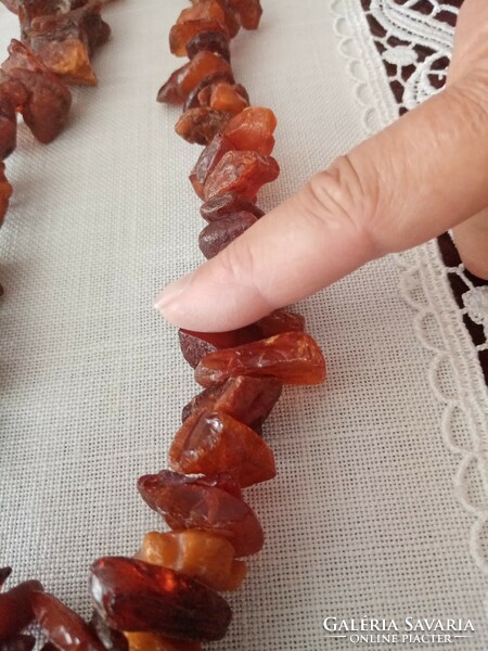 Extra large Polish raw amber necklace, 1o4 cm long