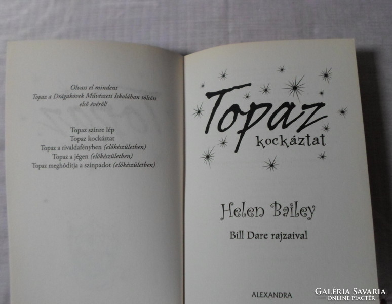 Helen bailey: topaz takes risks (alexandra, 2007; young adult novel)