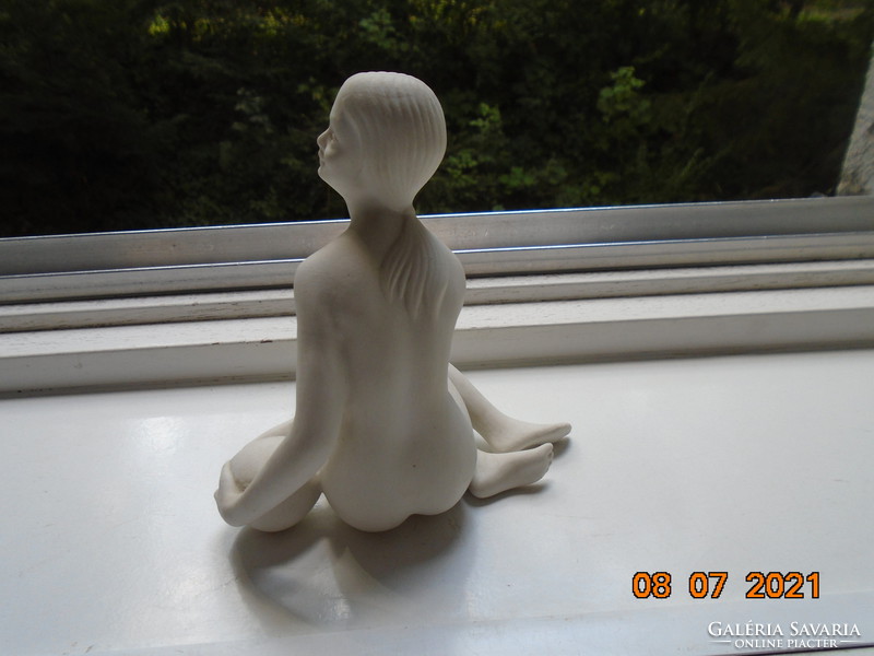 Art deco anvil nude with ball biscuit porcelain