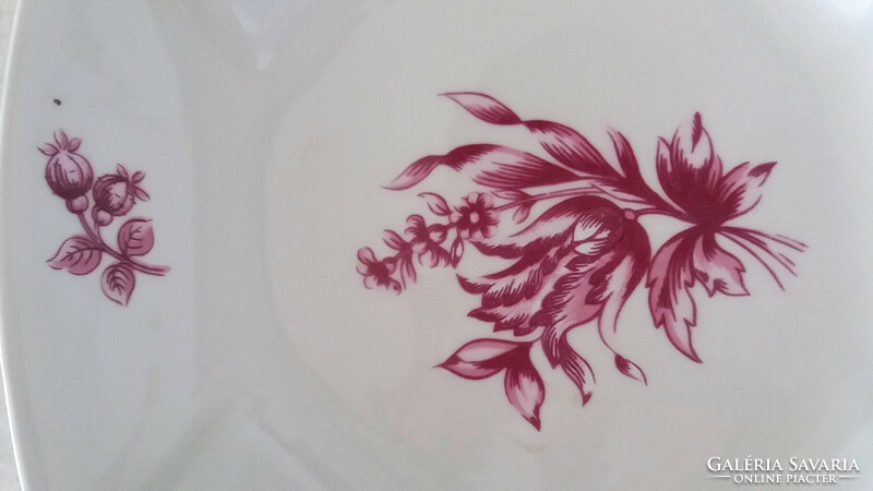 Régi Hollóházi porcelán lila virágos hamutartó hamutál hamuzó 14 cm