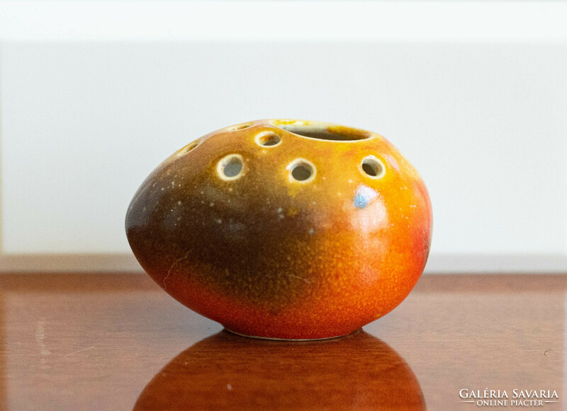 Jelzetlen retro kerámia ikebana váza - narancssárga