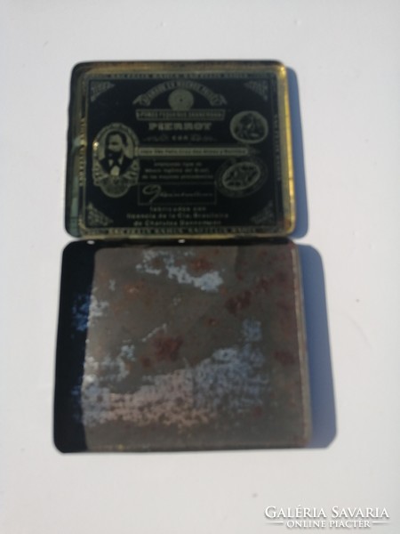 Retro 1950' Dannemann Brasil Pierrot fém cigarettadoboz szivardoboz 12,5x10,5x1 cm