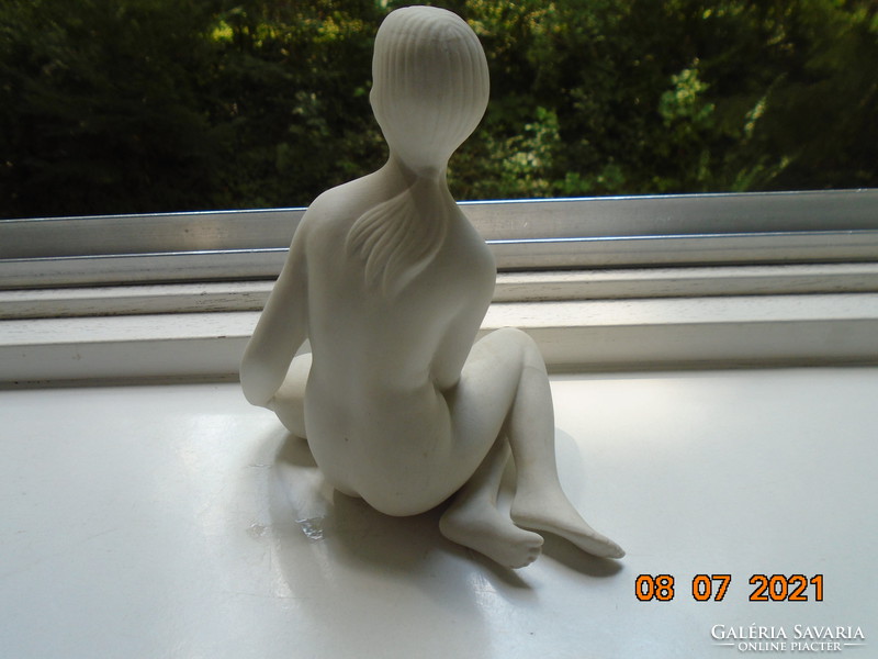 Art deco anvil nude with ball biscuit porcelain