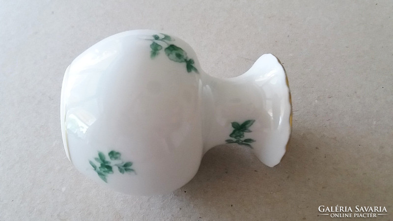 Old Herend porcelain mini vase with green flowers 6.5 Cm